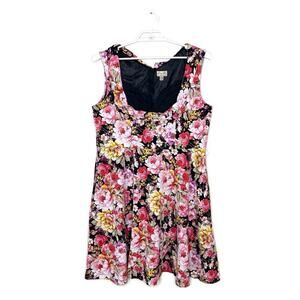 LINDY BOP Women's Dark Floral Retro Pin-Up Fit Flare Dress‎ Rockabilly 4XL